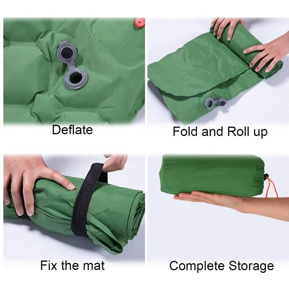 Saltea gonflabilă cu Pernă Ușoară, camping 190 x 60cm Verde Totokita (3) Saltea gonflabilă cu Pernă Ușoară, camping 190 x 60cm Verde Totokita