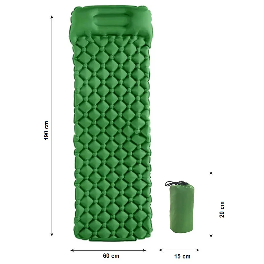 Saltea gonflabilă cu Pernă Ușoară, camping 190 x 60cm Verde Totokita (8) Saltea gonflabilă cu Pernă Ușoară, camping 190 x 60cm Verde Totokita