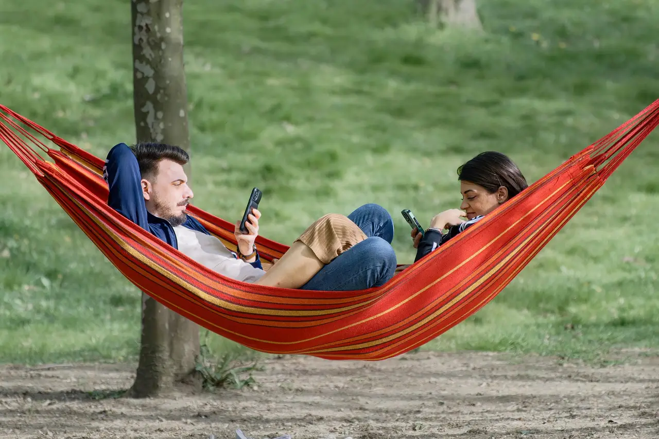 Hamac roșu Totokita pentru grădină, balcon sau camping