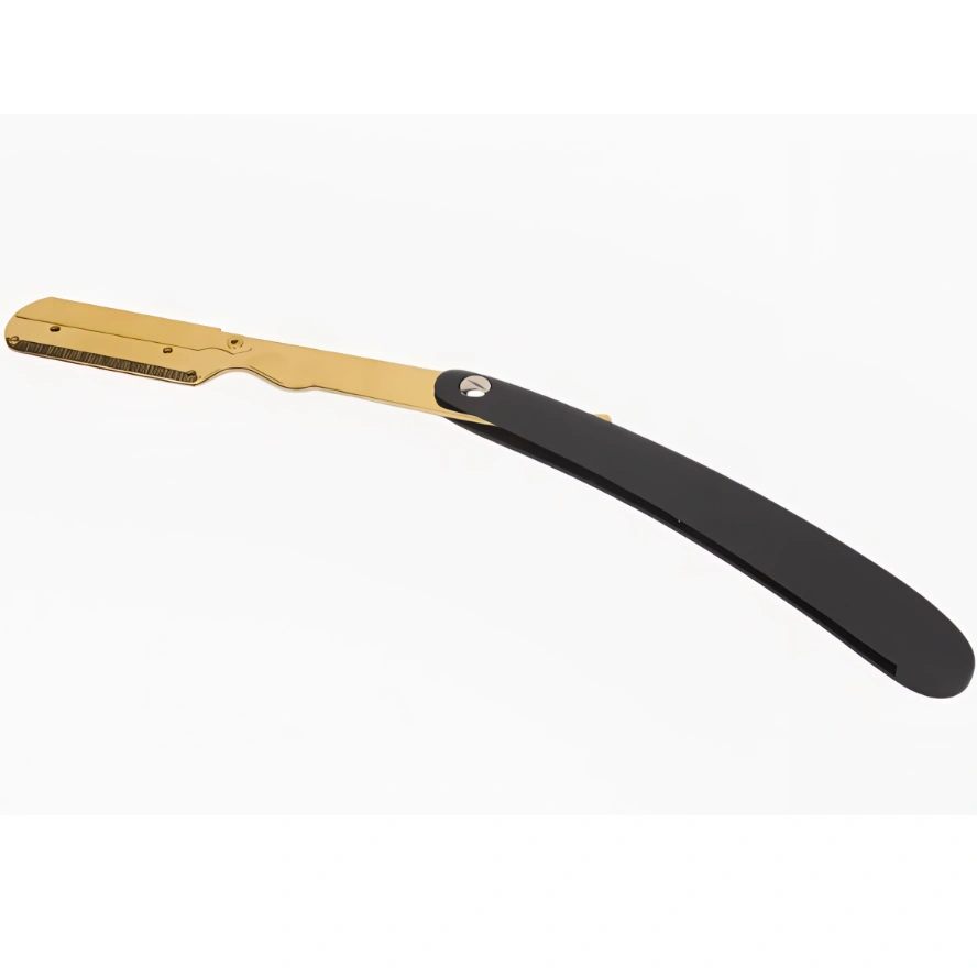 Brici de Ras si Barbierit Clasic, maner plastic Negru, corp Auriu, Profesional (3) Brici de Ras si Barbierit Clasic, maner plastic, Negru/Auriu, Profesional