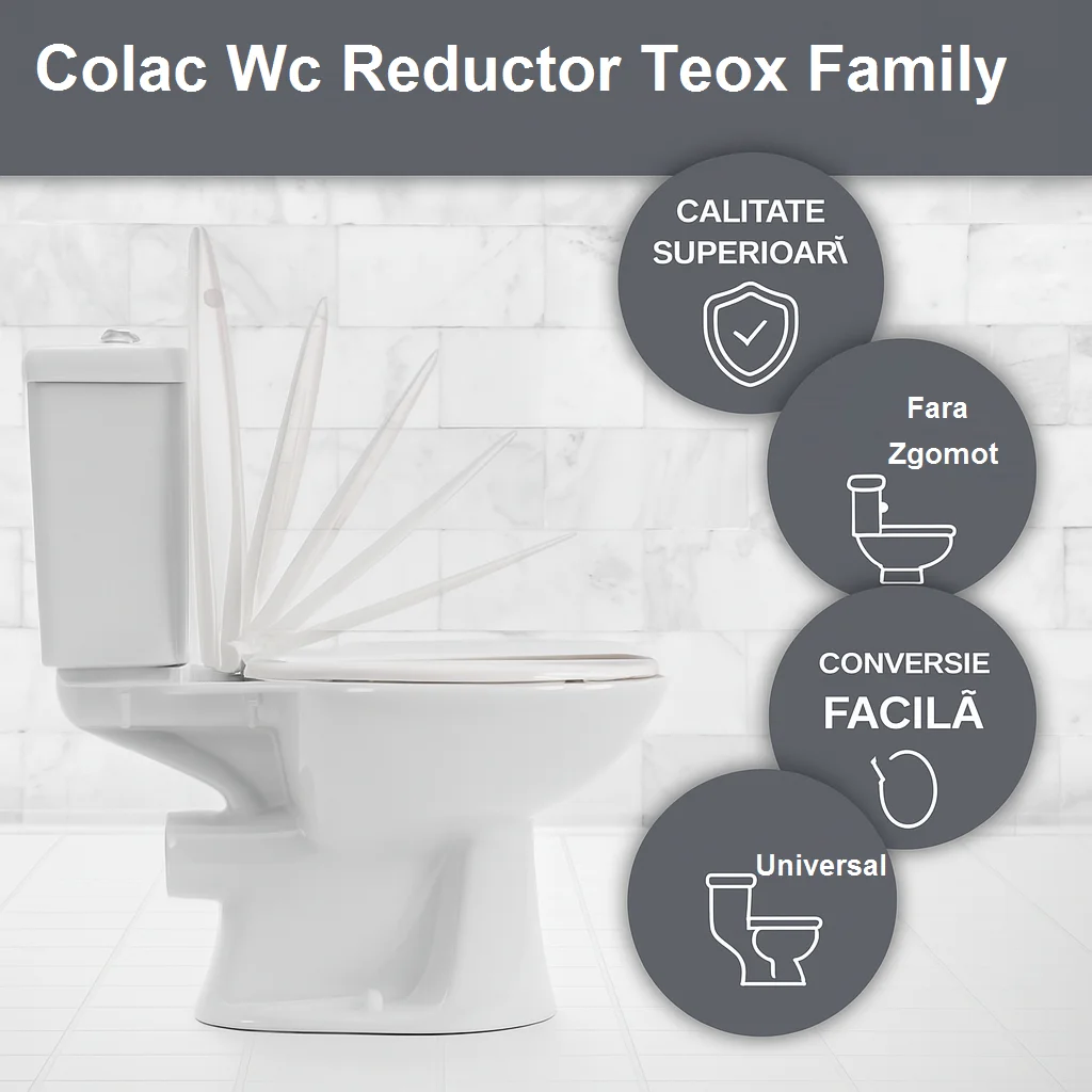 Colac Wc cu Reductor Teox Family Alb Soft Close pentru Copii (10) Colac Wc cu Reductor Teox