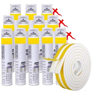 set spuma poliuretanica 750ml cu pai rosu