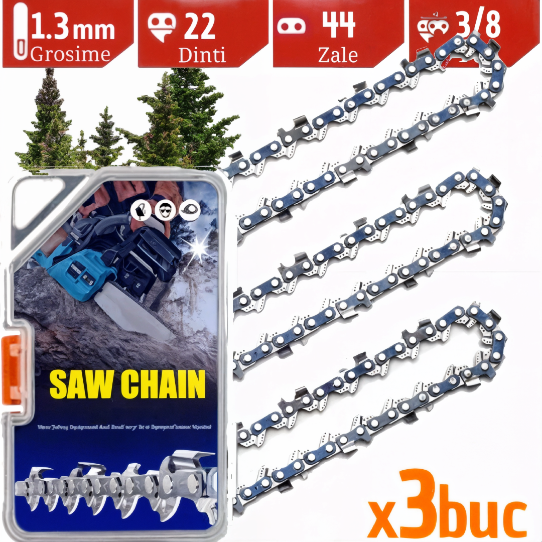enhanced_22 dinti pas 3_8 canal 1-3mm zale 44 Set 3 Lanțuri drujbă 22 dinti