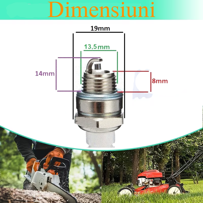 bujie l7tc (4) Set 8 bucăți Bujie Drujbă 2 Timpi POWER Profesională