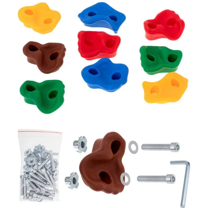 Set 10 Pietre de Catarat Copii Multicolore Prize Escalada cu Suruburi Inclus Exterior Interior (7) Set 10 Pietre de Catarat Copii Multicolore Prize Escalada
