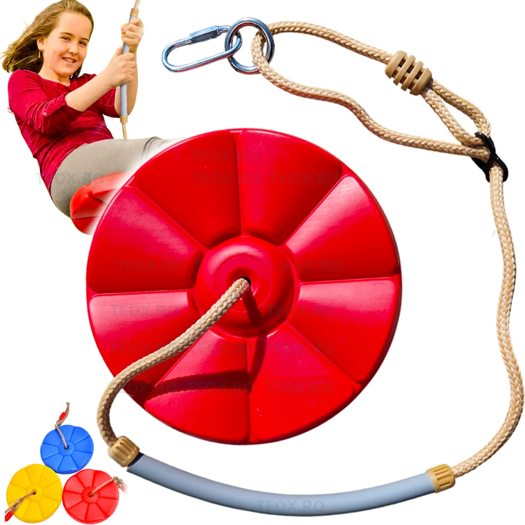 Leagan Tip Disc Teox Exterior Rezistenta Înaltime Ajustabila 200 cm Capacitate 110 kg (1) Leagan Tip Disc Teox