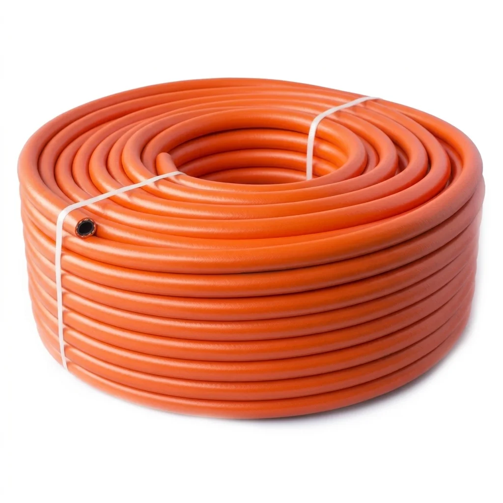 Furtun Gaz Portocaliu Rola 25m 3 Straturi Grosime 15mm Compatibil Metan si GPL (1) Furtun Gaz Portocaliu Rola 25m