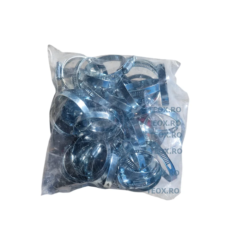 Set 10 Bucăți Colier Metalic Zincat, 44 64 mm Fixare Sigură pentru Furtun Pompier 40 60 (1) Colier Metalic 40 60 mm