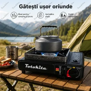 aragaz camping totokita eficient alimentare duala 2.4kw inox