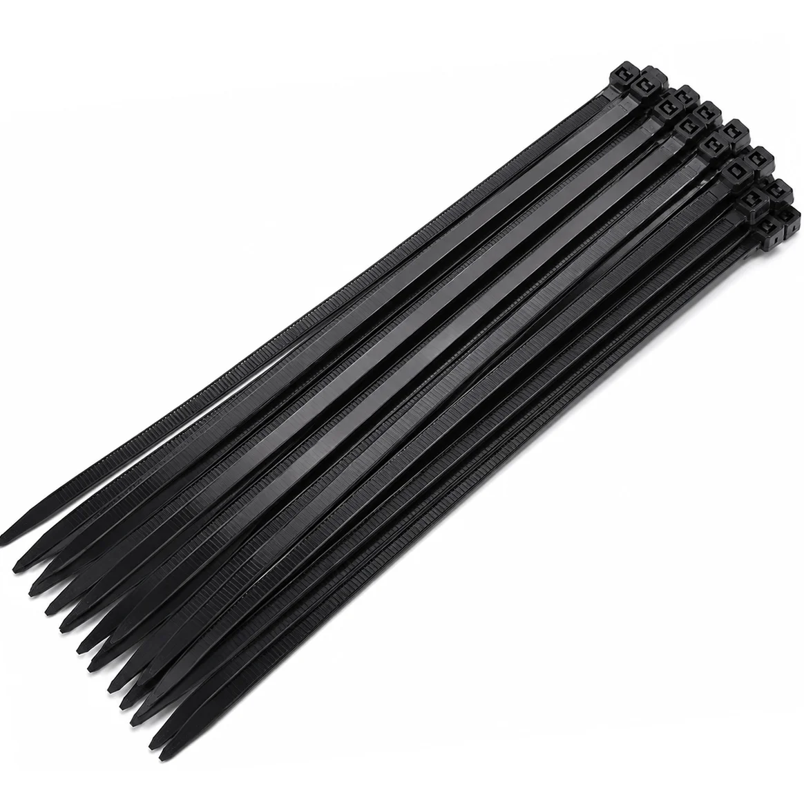 Coliere plastic late 8 x 450 mm negre rezistente 66 kg set 100 bucati Teox (1) Coliere plastic late 8 x 450 mm