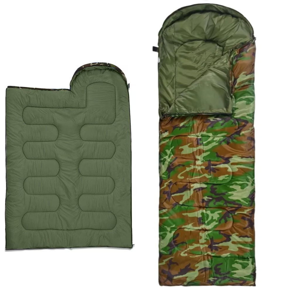 Sac de dormit 20 grade camuflaj 950g patura 2 in 1 camping ultra usor Totokita (1) Sac de dormit 20 grade camuflaj 950g patura 2 in 1