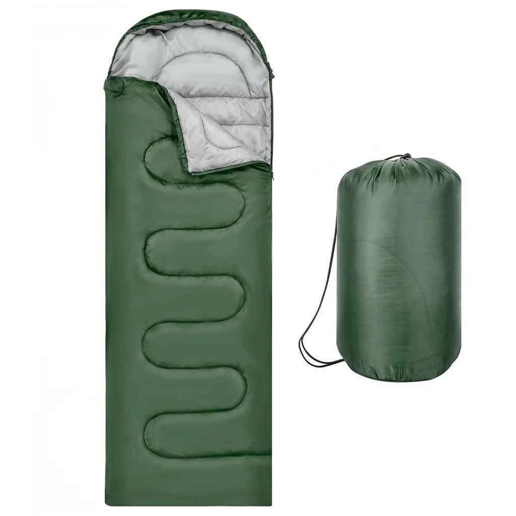 Sac de dormit 3 anotimpuri verde 1300g patura 2 in 1 camping Totokita (2) Sac de dormit 3 anotimpuri verde 1300g patura 2 in 1 camping