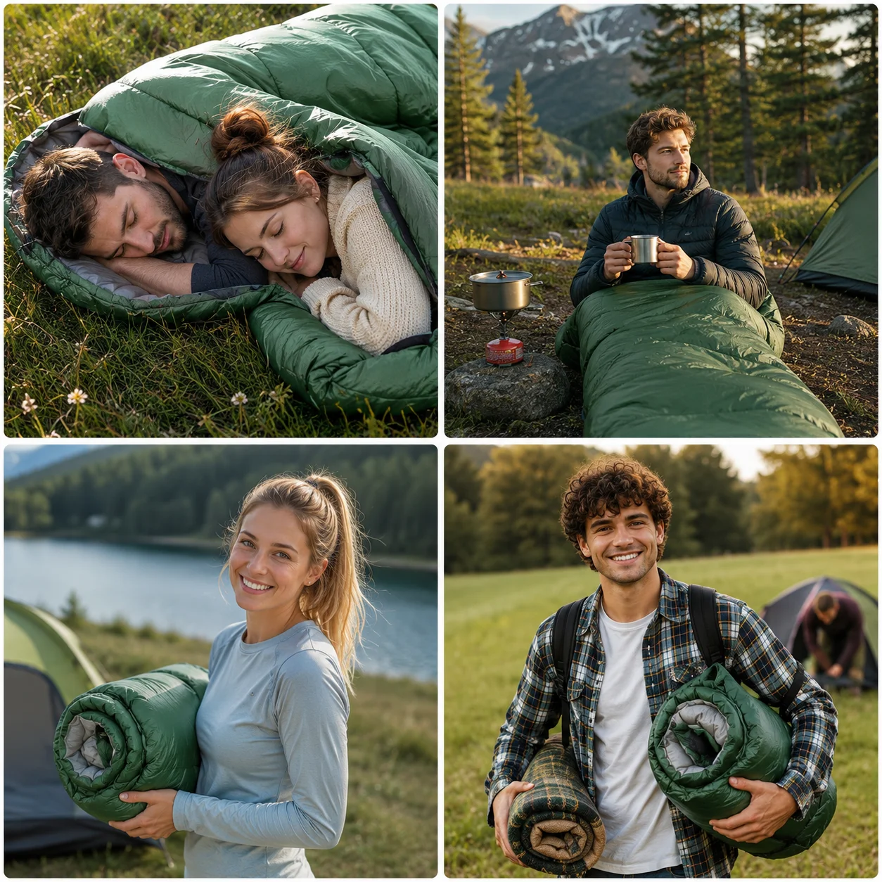 Sac de dormit 3 anotimpuri verde 1300g patura 2 in 1 camping Totokita (4) Sac de dormit 3 anotimpuri verde 1300g patura 2 in 1 camping