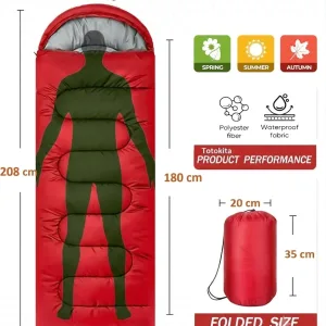 Sac de dormit 3 sezoane rosu 1300 g patura 2 in 1