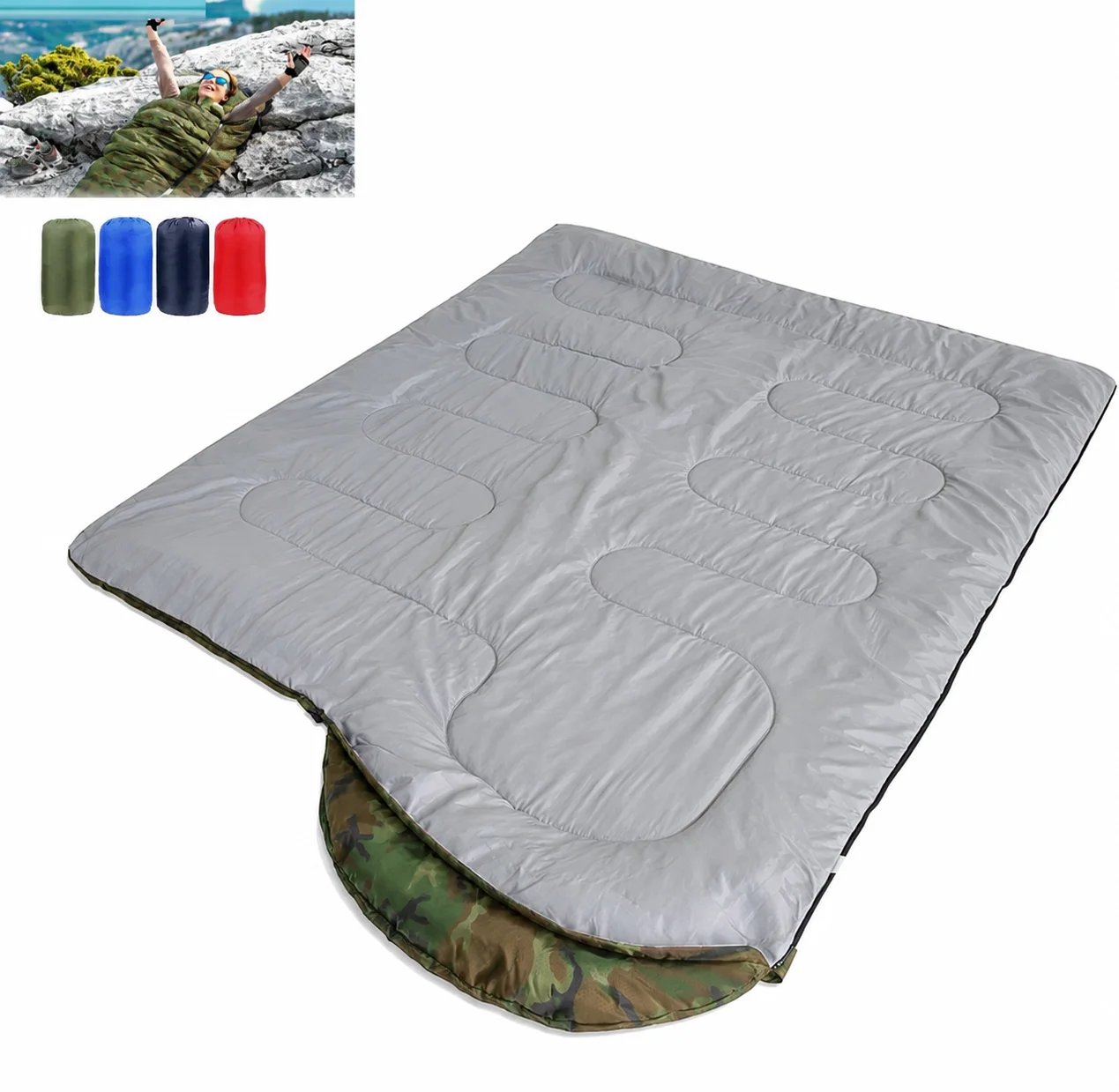 Sac dormit iarna 4 sezoane militar camuflaj 2400g impermeabil outdoor Totokita (3) sac dormit iarna 4 sezoane militar camuflaj