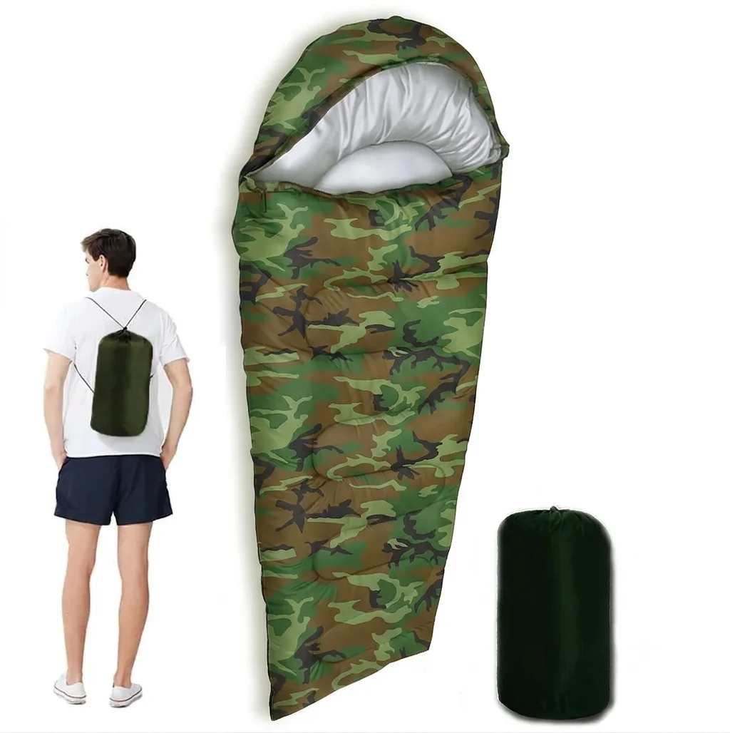 Sac dormit iarna 4 sezoane militar camuflaj 2400g impermeabil outdoor Totokita (4) sac dormit iarna 4 sezoane militar camuflaj
