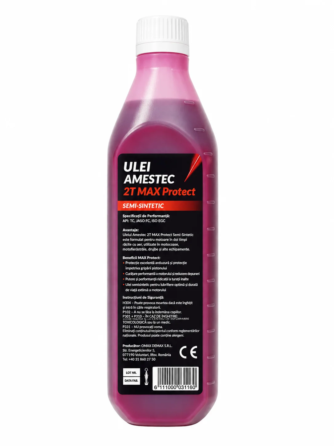 Ulei 2T amestec semi sintetic 2T MAX Protect rosu 500 ml motocoasa drujba Ulei 2T amestec semi sintetic