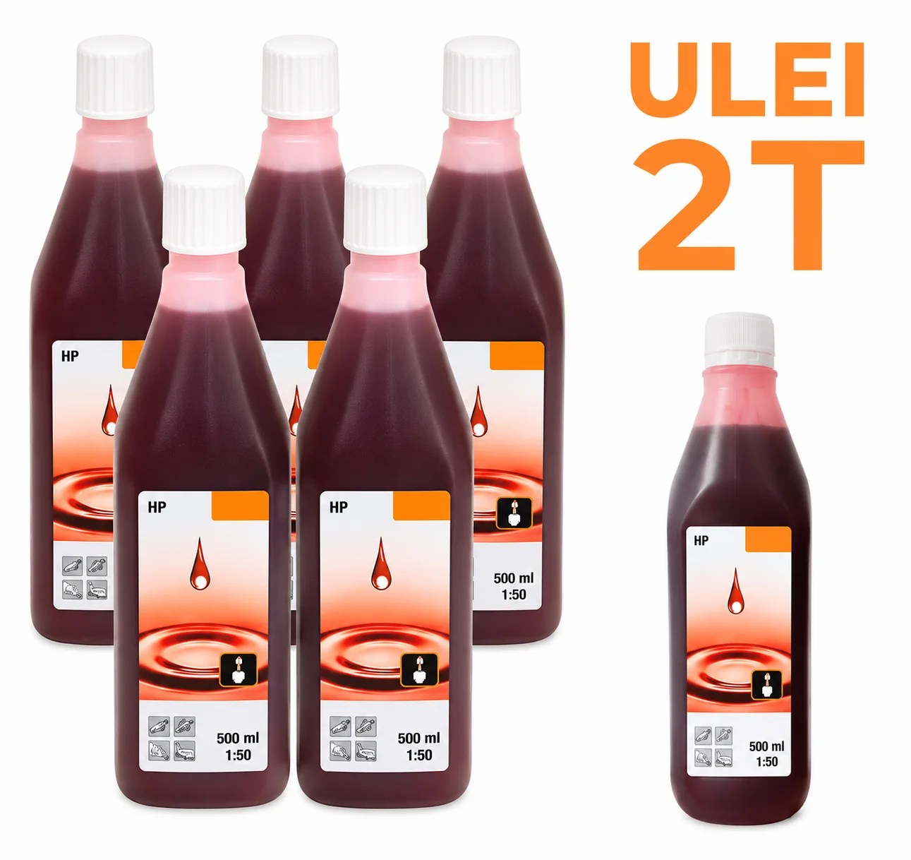 Ulei 2T amestec semi sintetic 2T MAX Protect rosu 500 ml motocoasa drujba Ulei 2T amestec semi sintetic