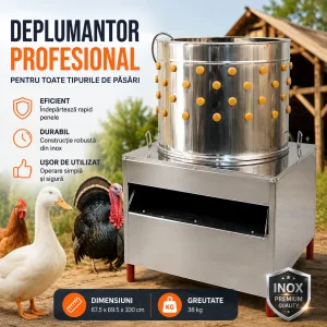 Deplumator gaini pasari 60 cm capacitate mare profesional rate gaste curcani