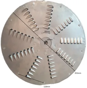 Disc pentru razatoare fructelegume cu suport din fonta 355mm ax 16mm