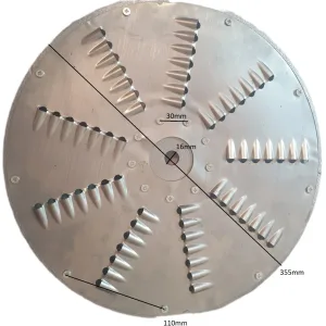 Disc pentru razatoare fructelegume cu suport din fonta 355mm ax 16mm