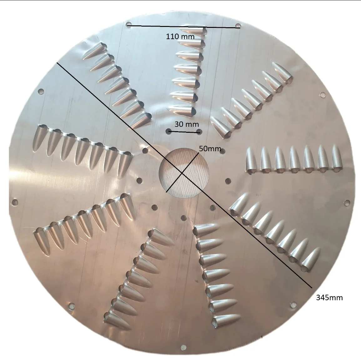 Disc razatoare inox rotunda fara suport 345mm ax 50mm (2) Disc razatoare inox rotunda fara suport 345mm ax 50mm