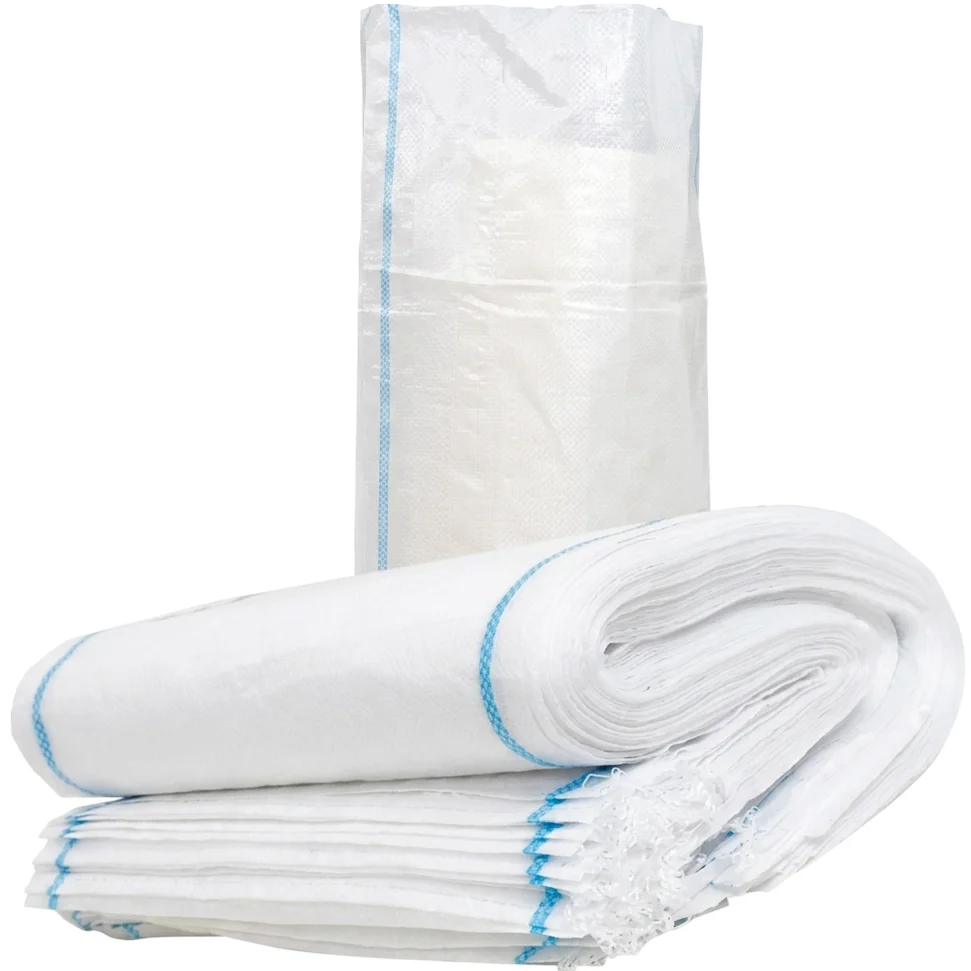 Saci rafie 50 kg dimensiuni 55 cm x 100 cm culoare alba (2) Saci rafie 50 kg